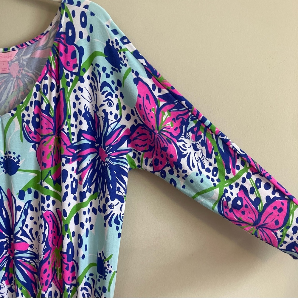 Lilly Pulitzer Cara Dress Dolman In the Garden Resort White Floral Multi S - Picture 7 of 12